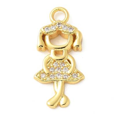 Brass Micro Pave Cubic Zirconia Pendants
