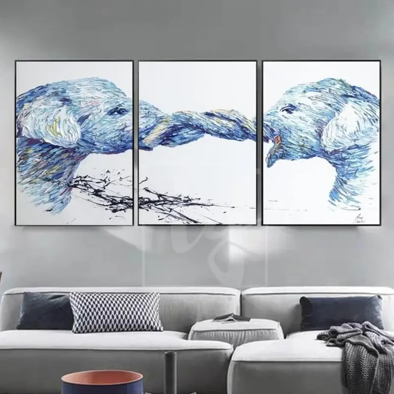Original Elephant Painting Set Of 3 Elephant Painting Triptych Elephant Artwork | FRIENDSHIP