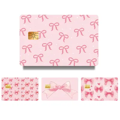 Bowknot Pattern Credit Card Skin Sticker, Ultra-thin Waterproof Scratch Resistant Card Art Stickers, DIY Decal Film, Personal...