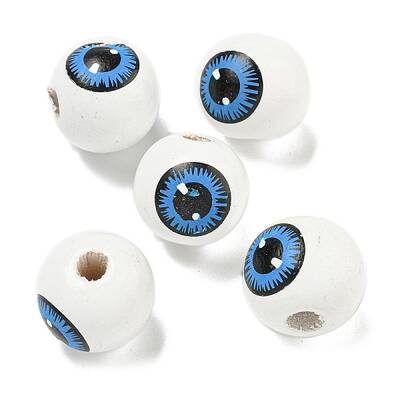 Printed Wood European Beads