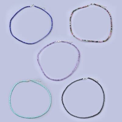 Natural & Synthetic Mixed Gemstone Beaded Necklaces