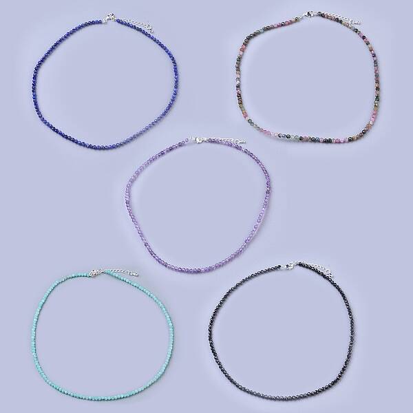 Natural & Synthetic Mixed Gemstone Beaded Necklaces