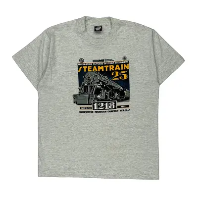 Single Stitch 1991 Screen Stars Graphic T-Shirt - XL Grey Cotton Blend