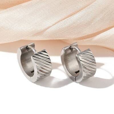 304 Stainless Steel Polishing Effect Hoop Earrings