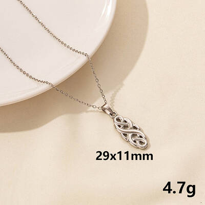 304 Stainless Steel Knot Pendant Necklaces