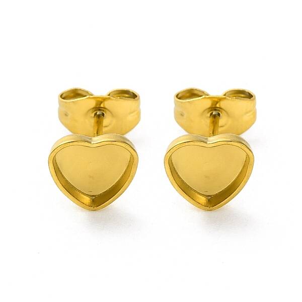 Ion Plating(IP) 304 Stainless Steel Stud Earring Findings