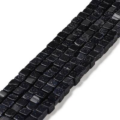 Synthetic Blue Goldstone Beads Strands