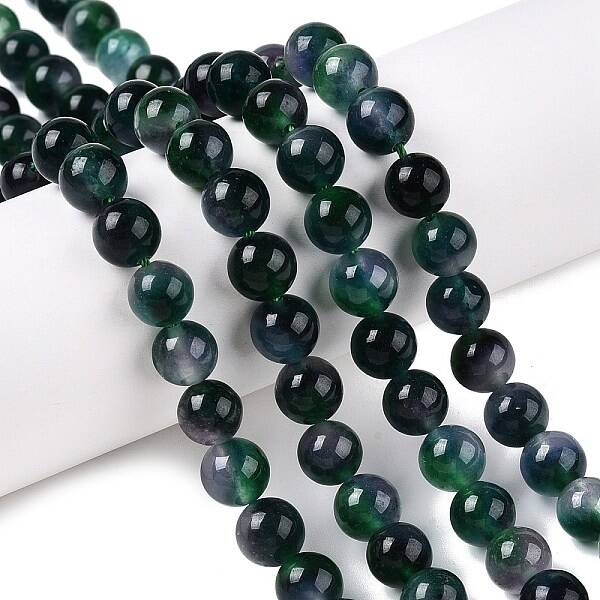 Dyed Natural White Jade Beads Strands