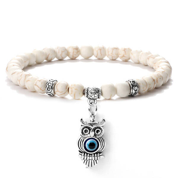 Fashion Synthetic Turquoise Beaded Stretch Bracelets