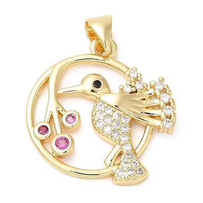 Brass Micro Pave Cubic Zirconia Pendants