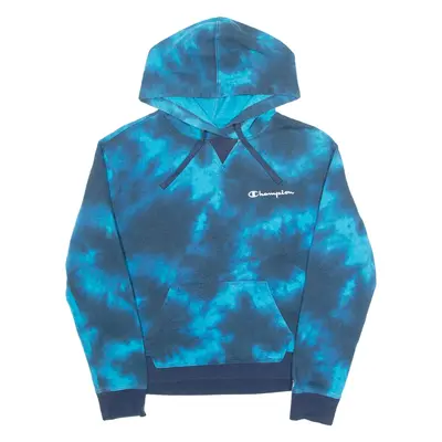 CHAMPION Tie-Dye Mens Blue Hoodie M