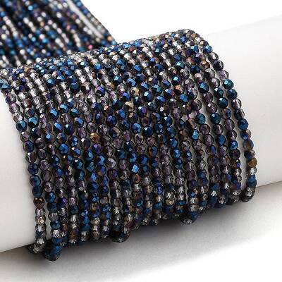 Transparent Electroplate Glass Beads Strands