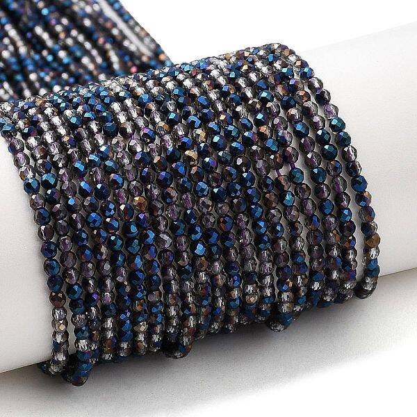 Transparent Electroplate Glass Beads Strands