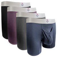 Nylon Mesh 7in Boxer Briefs V Fly 4pk Black/Denim/Gunmetal/Wineberry Menswear MENS UNDERWEAR Plain man travel breathable Unde...