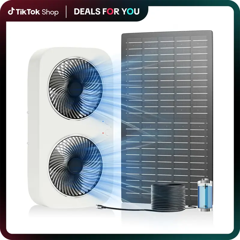 20w Waterproof Solar Powered Exhaust rechargeable Fan Kit IP67 16\