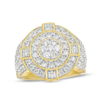 10K Gold 2.5 CT.T.W. Round Diamond Custom Wedding Ring for Men D Color VVS1 Clarity