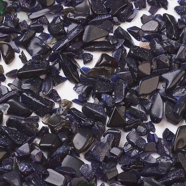 Synthetic Blue Goldstone & Black Obsidian Beads