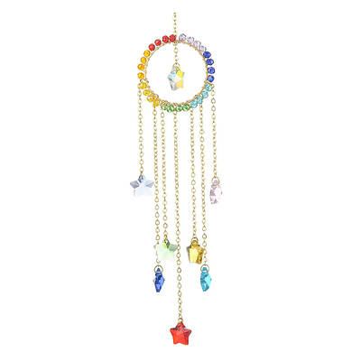 Round & Star Copper Wire Wrapped Glass Pendant Decorations