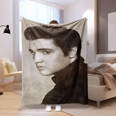 Elvis Presley Pattern Blanket, Soft Comfortable Throw Blanket, Cool Bedroom Bedding Blankets, Warm Napping Blanket for Home O...