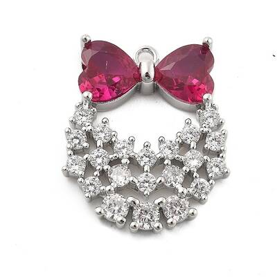 Brass Micro Pave Cubic Zirconia Pendants