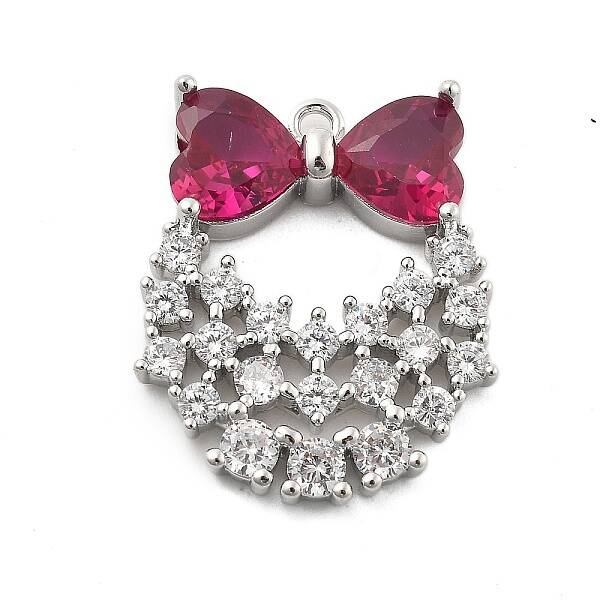 Brass Micro Pave Cubic Zirconia Pendants