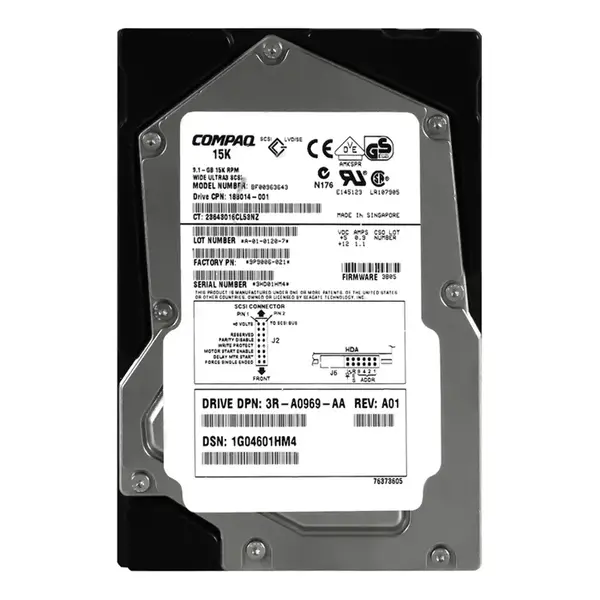 3R-A0969-AA Compaq 9.1GB Ultra-160 SCSI 15000 3.5-inch Hard Drive