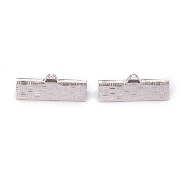 Tarnish Resistant 304 Stainless Steel Ribbon Crimp Ends