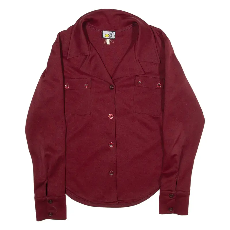 Womens Shirt Top Maroon Long Sleeve XS