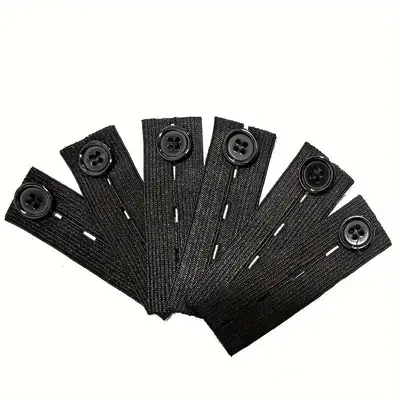 Elastic Jeans Waist Extension Button, 6 Counts Simple Plain Waistband Button, Waistband Extenders with Elastic Band for Cloth...