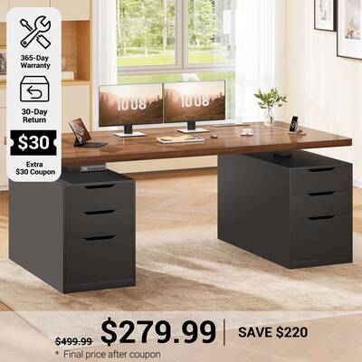 SEDETA ® 55 Inch Electric Standing Desk Ergonomic Height Adjustable Executive Computer Desks with Storage 6 Drawers Power Ou...