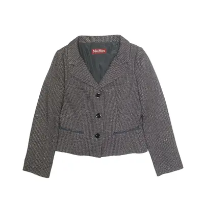 MAX MARA Studio Blazer Jacket Grey Wool Womens UK 8