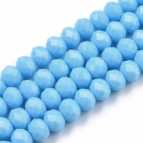 Opaque Solid Color Glass Beads Strands