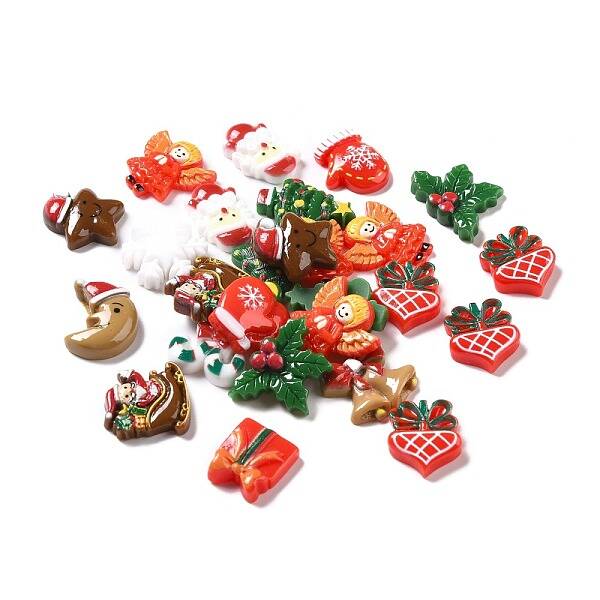 Christmas Theme Opaque Resin Cabochons