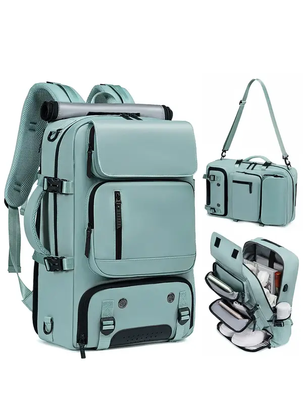 Large Capacity Backpack with Shoes Compartment & Usb Charging Port, Travel Essentials, Multi-functional Backpack for Hiking &...