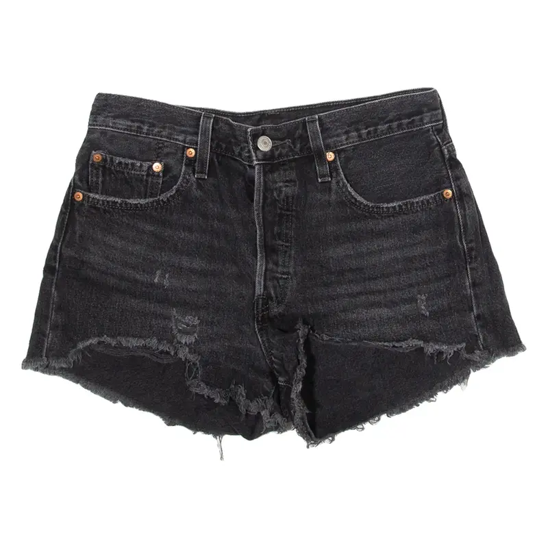 LEVI'S 501 Womens Denim Shorts Grey M W28