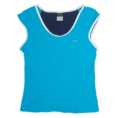 NIKE Womens Vest Blue Sleeveless L
