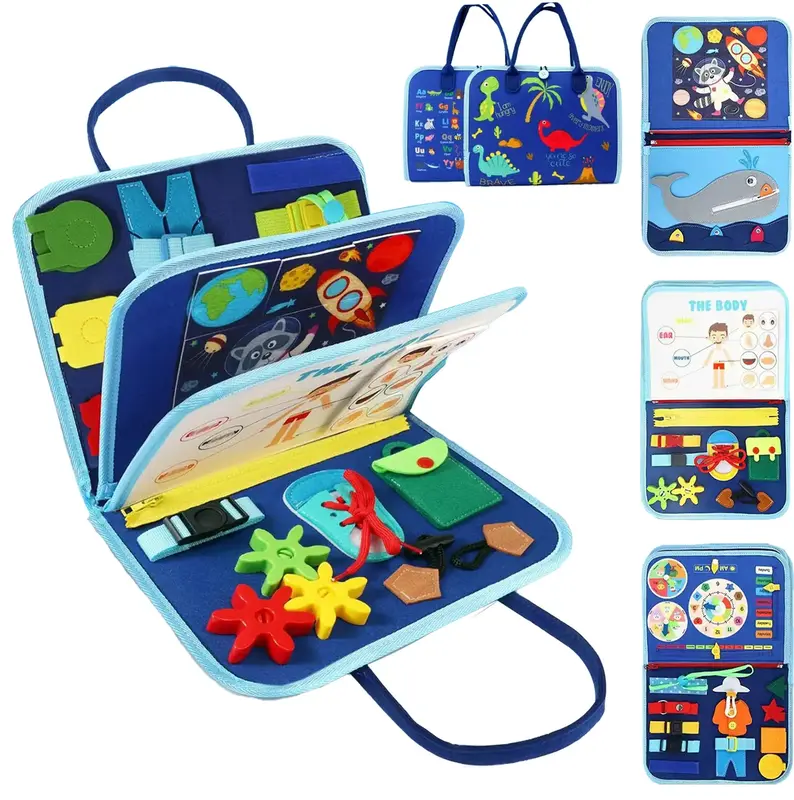 Toddler Travel Busy Toy Parent-child Interaction Activity Toy for kids Ocean Animals Space Dinosaur Educational Birthday Gift...