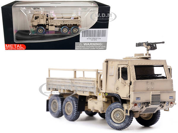 M1083 MTV (Medium Tactical Vehicle) Armored Cab Cargo Truck with Turret Desert Camouflage \