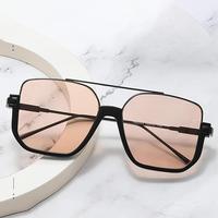 Retro Unisex All-match Tinted Lens Aviator Sunglasses, His and Hers Gifts, Semi-Rimless Summer Vintage Trendy Glasses, Fashio...