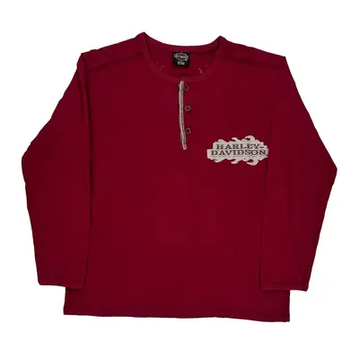 Cancun Mexico Harley Davidson Long Sleeve T-Shirt - XL Red Cotton