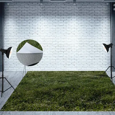 Natural Green Lawn Landscape Fabric Floor Backdrop - Aperturee