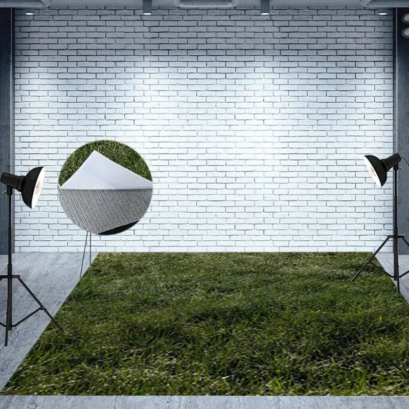 Natural Green Lawn Landscape Fabric Floor Backdrop - Aperturee