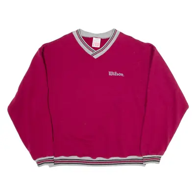 WILSON Womens Sweatshirt Pink V-Neck XL