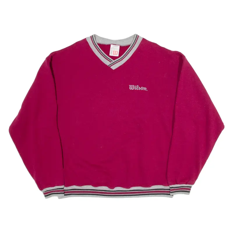 WILSON Womens Sweatshirt Pink V-Neck XL