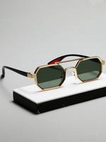 Unisex Fashionable Geometric Frame Sunglasses, Trendy Casual Top Bar Design Sunglasses for Everyday Use, Fashion Accessories ...