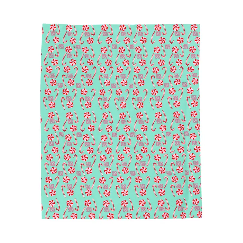 Subtle Peppermint Velveteen Plush Blanket