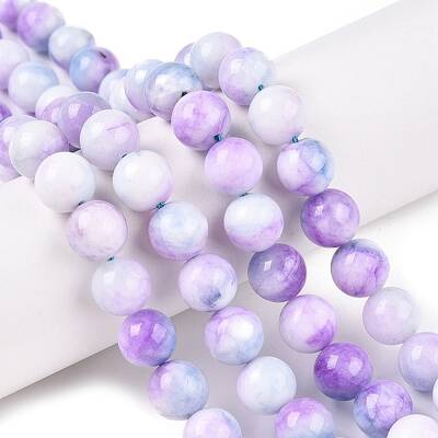 Dyed Natural White Jade Beads Strands