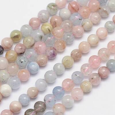 Natural Morganite Round Bead Strands