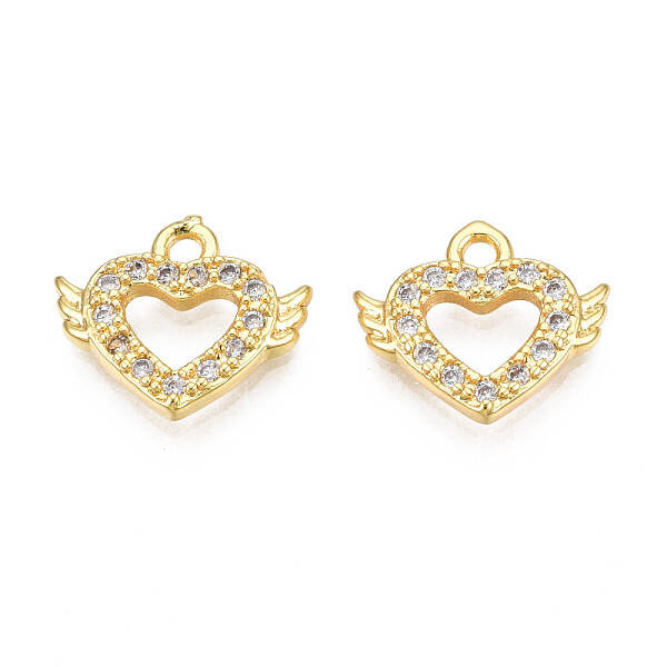 Brass Micro Pave Cubic Zirconia Charms