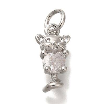 Rack Plating Brass Micro Pave Cubic Zirconia Charms